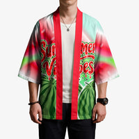 Summer Vibes Watermelon Kimono Drinks And Fruit - Vibrant Watercolor Style - Tropical Vacation Art