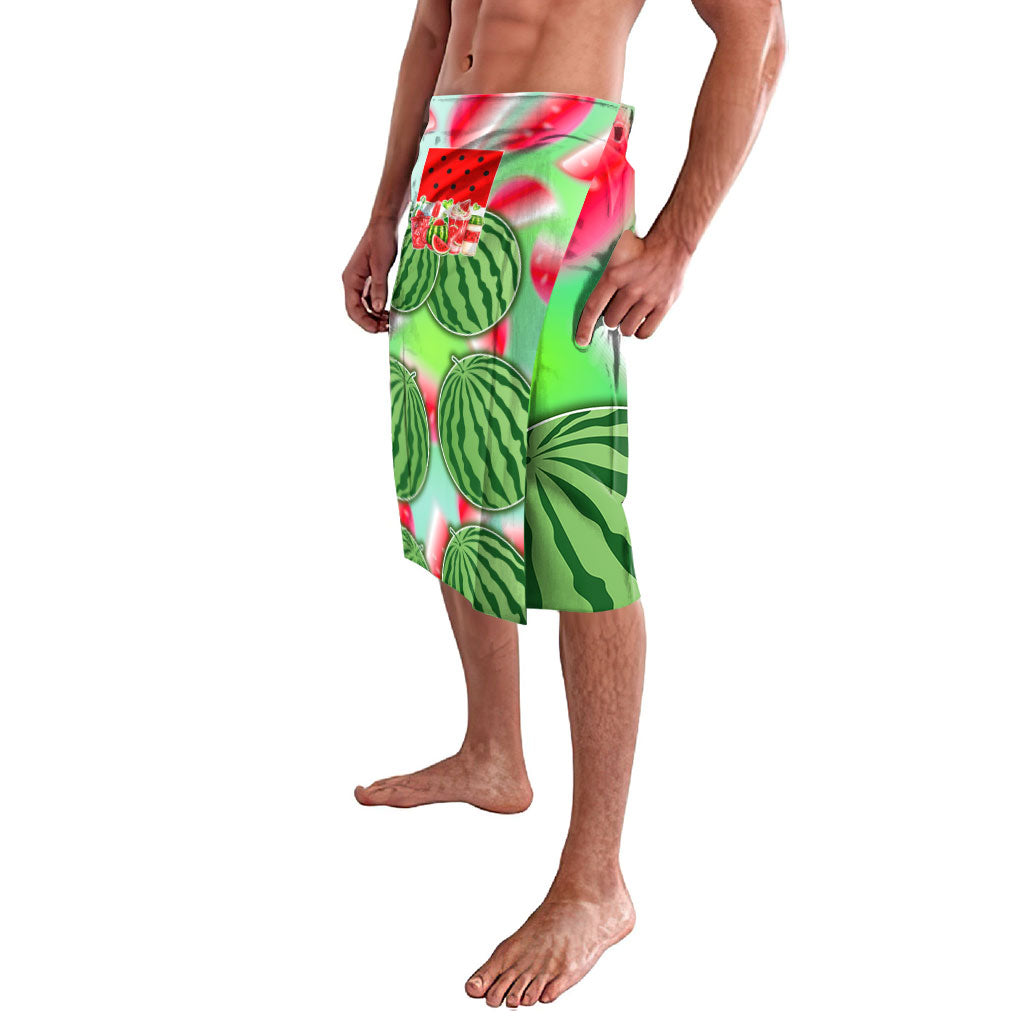Summer Vibes Watermelon Lavalava Drinks And Fruit - Vibrant Watercolor Style - Tropical Vacation Art