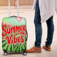 Summer Vibes Watermelon Luggage Cover Drinks And Fruit - Vibrant Watercolor Style - Tropical Vacation Art