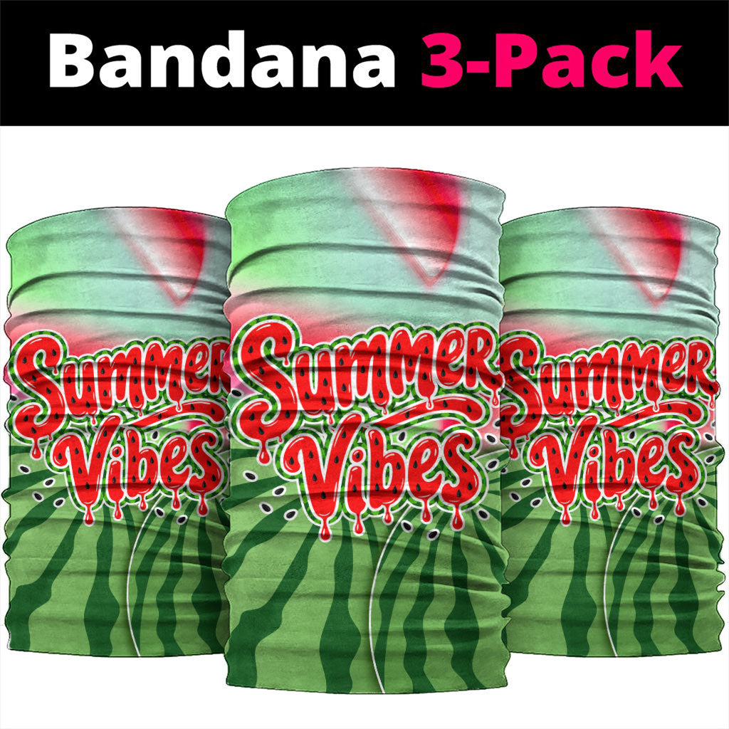 Summer Vibes Watermelon Neck Gaiter Drinks And Fruit - Vibrant Watercolor Style - Tropical Vacation Art