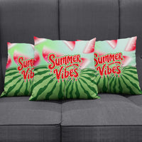 Summer Vibes Watermelon Pillow Cover Drinks And Fruit - Vibrant Watercolor Style - Tropical Vacation Art