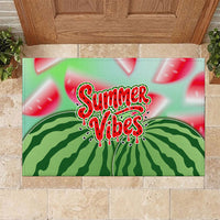 Summer Vibes Watermelon Rubber Doormat Drinks And Fruit - Vibrant Watercolor Style - Tropical Vacation Art