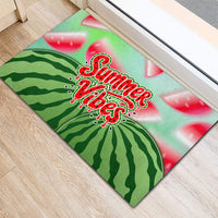 Summer Vibes Watermelon Rubber Doormat Drinks And Fruit - Vibrant Watercolor Style - Tropical Vacation Art