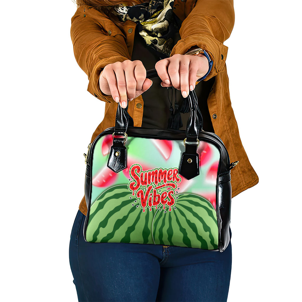 Summer Vibes Watermelon Shoulder Handbag Drinks And Fruit - Vibrant Watercolor Style - Tropical Vacation Art