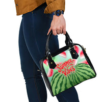 Summer Vibes Watermelon Shoulder Handbag Drinks And Fruit - Vibrant Watercolor Style - Tropical Vacation Art