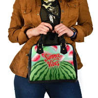 Summer Vibes Watermelon Shoulder Handbag Drinks And Fruit - Vibrant Watercolor Style - Tropical Vacation Art