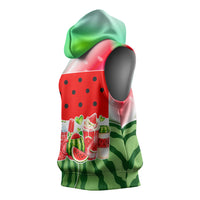 Summer Vibes Watermelon Sleeveless Hoodie Drinks And Fruit - Vibrant Watercolor Style - Tropical Vacation Art