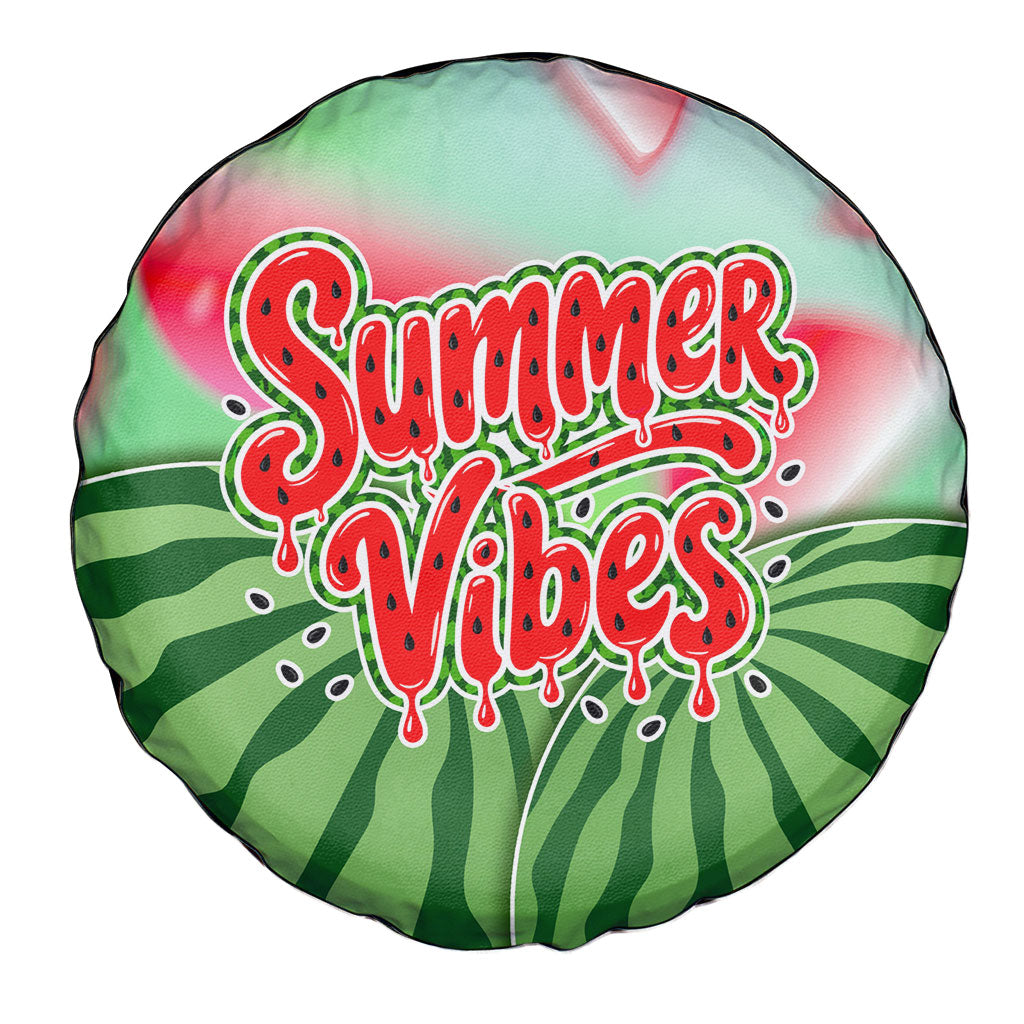 Summer Vibes Watermelon Spare Tire Cover Drinks And Fruit - Vibrant Watercolor Style - Tropical Vacation Art