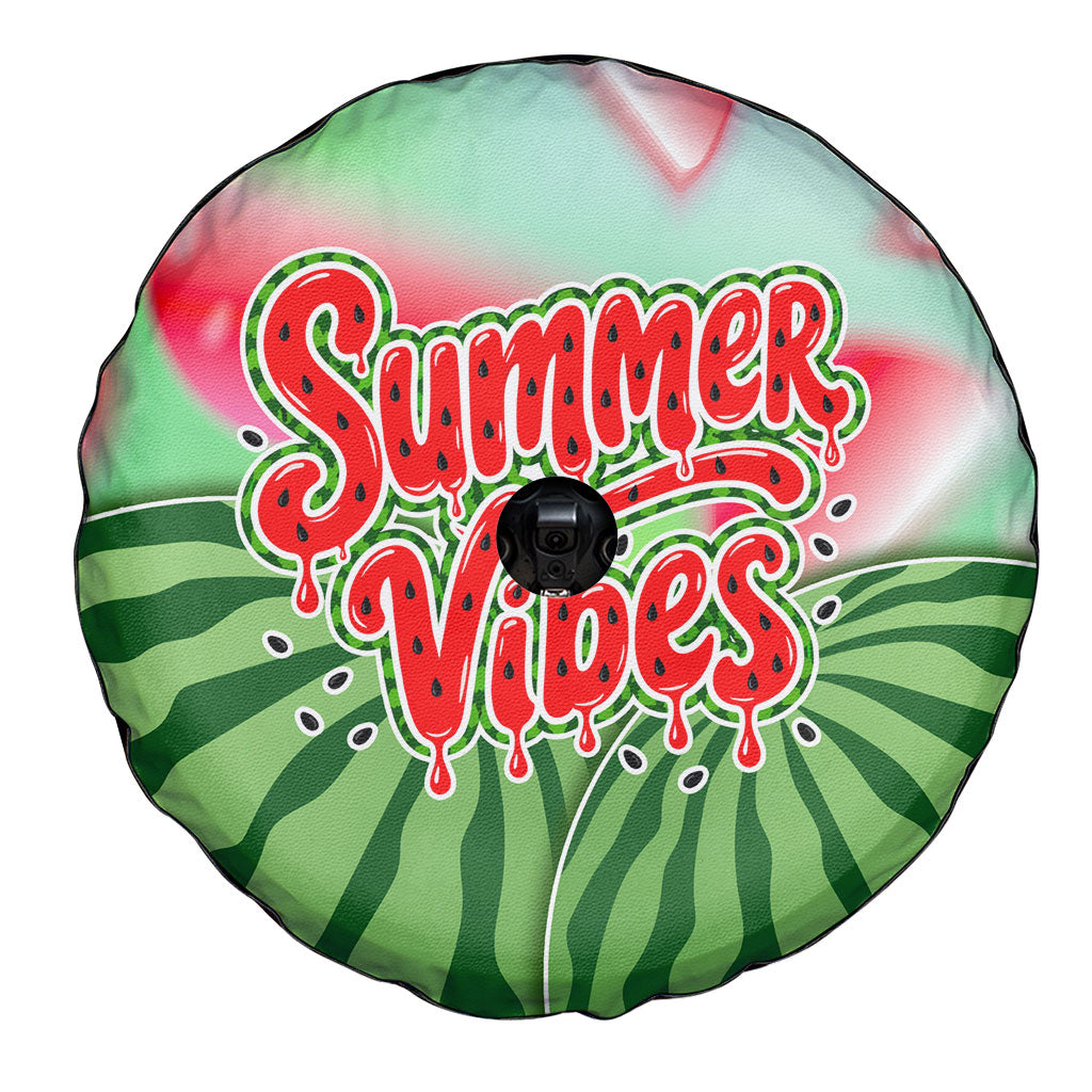 Summer Vibes Watermelon Spare Tire Cover Drinks And Fruit - Vibrant Watercolor Style - Tropical Vacation Art