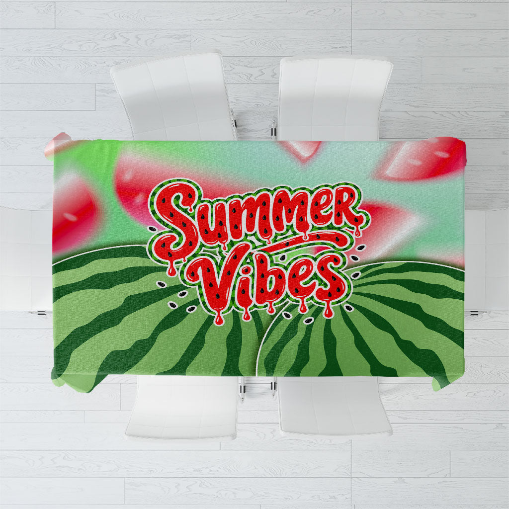 Summer Vibes Watermelon Tablecloth Drinks And Fruit - Vibrant Watercolor Style - Tropical Vacation Art