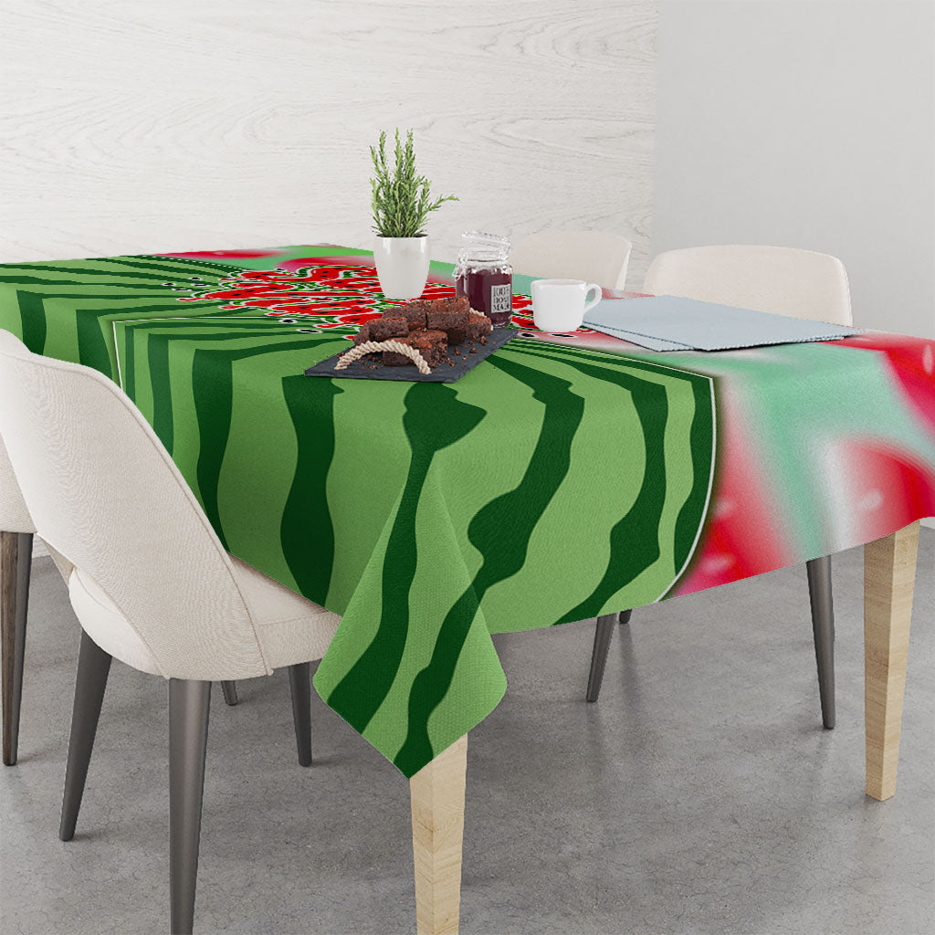 Summer Vibes Watermelon Tablecloth Drinks And Fruit - Vibrant Watercolor Style - Tropical Vacation Art