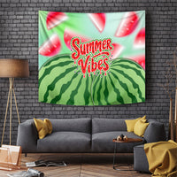 Summer Vibes Watermelon Tapestry Drinks And Fruit - Vibrant Watercolor Style - Tropical Vacation Art