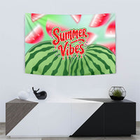 Summer Vibes Watermelon Tapestry Drinks And Fruit - Vibrant Watercolor Style - Tropical Vacation Art