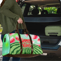Summer Vibes Watermelon Travel Bag Drinks And Fruit - Vibrant Watercolor Style - Tropical Vacation Art