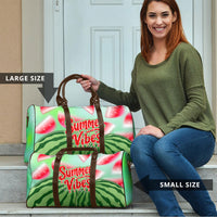 Summer Vibes Watermelon Travel Bag Drinks And Fruit - Vibrant Watercolor Style - Tropical Vacation Art
