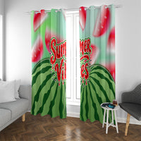 Summer Vibes Watermelon Window Curtain Drinks And Fruit - Vibrant Watercolor Style - Tropical Vacation Art