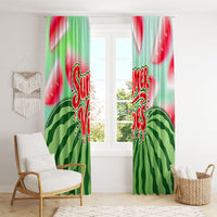 Summer Vibes Watermelon Window Curtain Drinks And Fruit - Vibrant Watercolor Style - Tropical Vacation Art