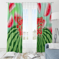Summer Vibes Watermelon Window Curtain Drinks And Fruit - Vibrant Watercolor Style - Tropical Vacation Art