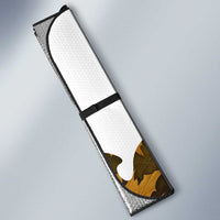 Custom Deer Hunting Skull Auto Sun Shade with Antlers Graphic on Autumn Leaf Camo Background - Wonder Print Shop