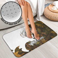 Custom Deer Hunting Skull Bathroom Set with Antlers Graphic on Autumn Leaf Camo Background - Wonder Print Shop