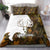 Custom Deer Hunting Skull Bedding Set with Antlers Graphic on Autumn Leaf Camo Background - Wonder Print Shop