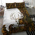 Custom Deer Hunting Skull Bedding Set with Antlers Graphic on Autumn Leaf Camo Background - Wonder Print Shop
