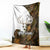 Custom Deer Hunting Skull Blanket with Antlers Graphic on Autumn Leaf Camo Background - Wonder Print Shop