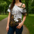 Custom Deer Hunting Skull Cross Shoulder Shirt with Antlers Graphic on Autumn Leaf Camo Background - Wonder Print Shop