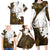 Custom Deer Hunting Skull Family Matching Long Sleeve Bodycon Dress and Hawaiian Shirt with Antlers Graphic on Autumn Leaf Camo Background - Wonder Print Shop