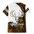 Custom Deer Hunting Skull Family Matching Short Sleeve Bodycon Dress and Hawaiian Shirt with Antlers Graphic on Autumn Leaf Camo Background - Wonder Print Shop