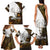 Custom Deer Hunting Skull Family Matching Tank Maxi Dress and Hawaiian Shirt with Antlers Graphic on Autumn Leaf Camo Background - Wonder Print Shop