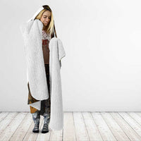 Custom Deer Hunting Skull Hooded Blanket with Antlers Graphic on Autumn Leaf Camo Background - Wonder Print Shop