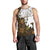 Custom Deer Hunting Skull Men Tank Top with Antlers Graphic on Autumn Leaf Camo Background - Wonder Print Shop