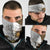 Deer Hunting Skull Neck Gaiter with Antlers Graphic on Autumn Leaf Camo Background TS04