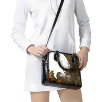 Custom Deer Hunting Skull Shoulder Handbag with Antlers Graphic on Autumn Leaf Camo Background - Wonder Print Shop