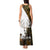 Custom Deer Hunting Skull Tank Maxi Dress with Antlers Graphic on Autumn Leaf Camo Background - Wonder Print Shop