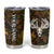 Custom Deer Hunting Skull Tumbler Cup with Antlers Graphic on Autumn Leaf Camo Background - Wonder Print Shop