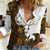 Custom Deer Hunting Skull Women Casual Shirt with Antlers Graphic on Autumn Leaf Camo Background - Wonder Print Shop