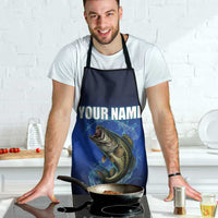 Custom Jumping Bass Fishing Apron with Water Splash and Lightning Background - Wonder Print Shop