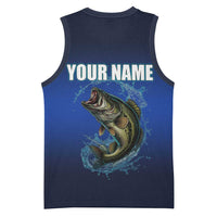 Custom Jumping Bass Fishing Basketball Jersey with Water Splash and Lightning Background - Wonder Print Shop