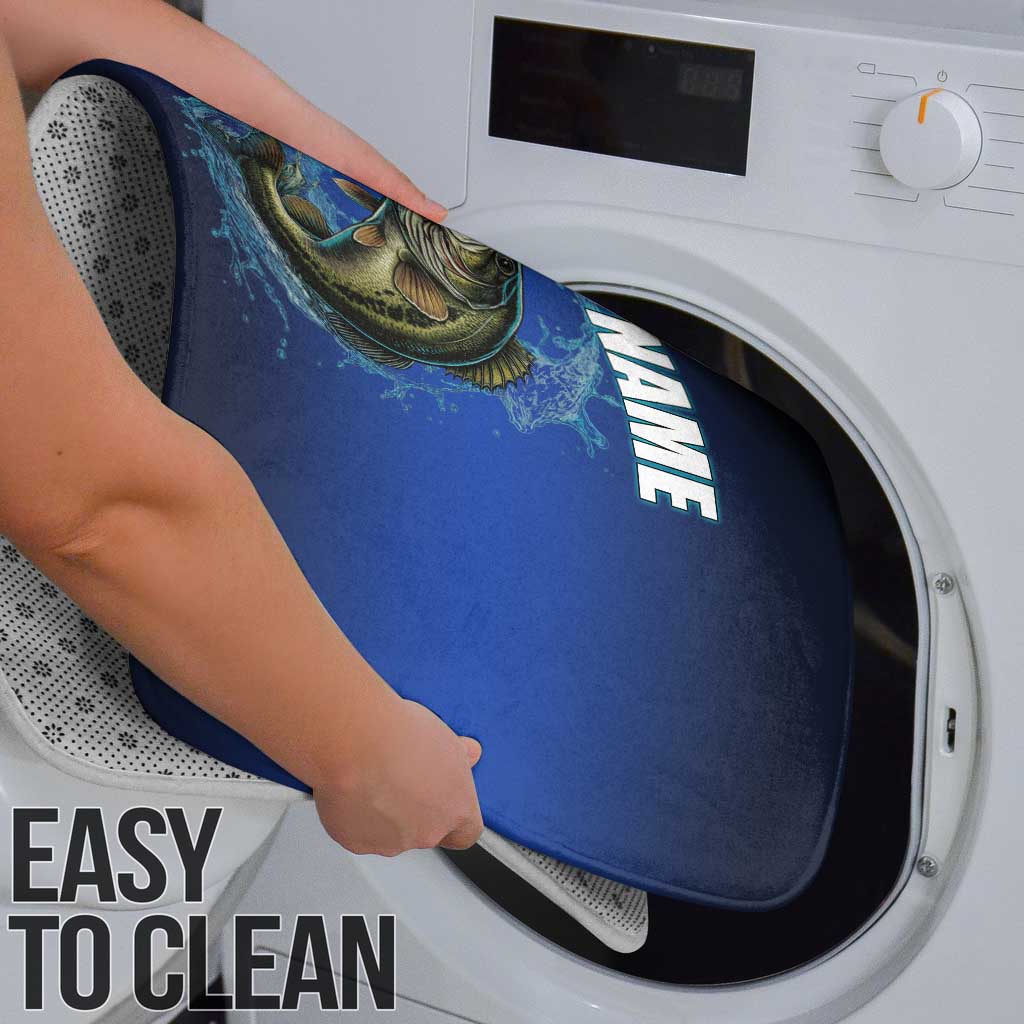 Custom Jumping Bass Fishing Bathroom Set with Water Splash and Lightning Background - Wonder Print Shop