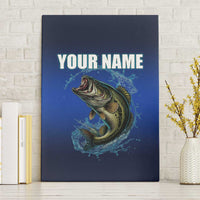 Custom Jumping Bass Fishing Canvas Wall Art with Water Splash and Lightning Background - Wonder Print Shop