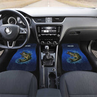 Custom Jumping Bass Fishing Car Mats with Water Splash and Lightning Background - Wonder Print Shop