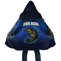 Custom Jumping Bass Fishing Cloak with Water Splash and Lightning Background - Wonder Print Shop