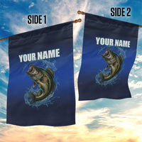 Custom Jumping Bass Fishing Garden Flag with Water Splash and Lightning Background - Wonder Print Shop