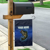 Custom Jumping Bass Fishing Garden Flag with Water Splash and Lightning Background - Wonder Print Shop