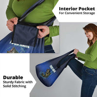 Custom Jumping Bass Fishing Grocery Bag with Water Splash and Lightning Background - Wonder Print Shop