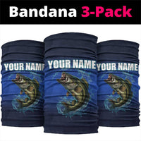 Jumping Bass Fishing Neck Gaiter with Water Splash and Lightning Background TS04