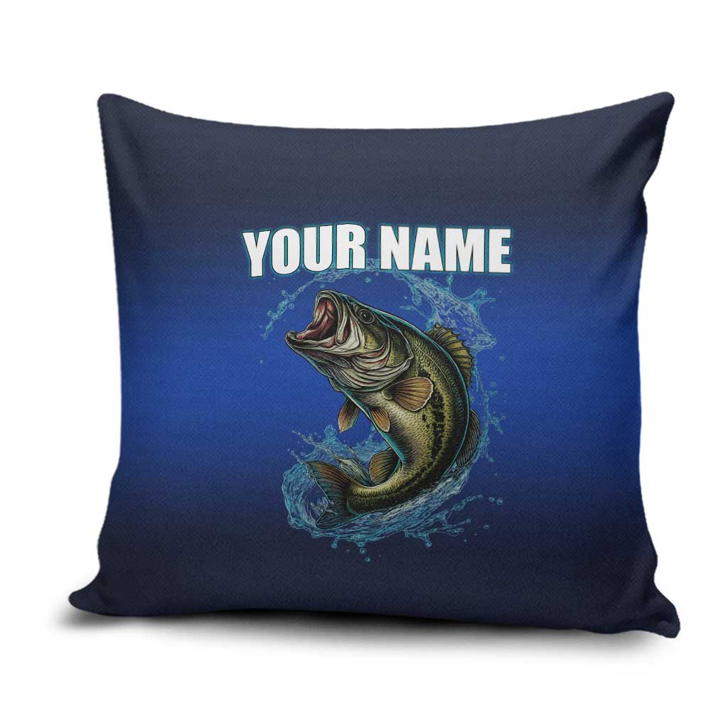 Custom Jumping Bass Fishing Pillow Cover with Water Splash and Lightning Background - Wonder Print Shop