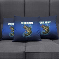 Custom Jumping Bass Fishing Pillow Cover with Water Splash and Lightning Background - Wonder Print Shop